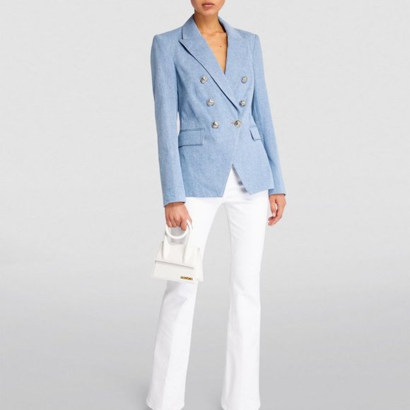 Veronica Beard Jackets & Blazers - Veronica Beard Miller Dickey Blazer Denim Silver Crest Buttons Jacket Size 6 New